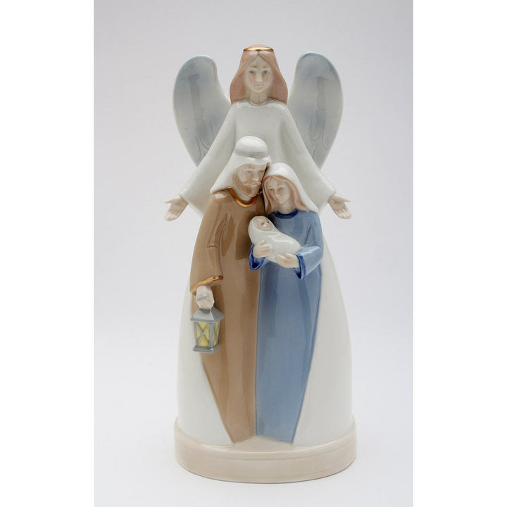 Ceramic Holy Family Angel Music Box 10.25 inch Home Image 3