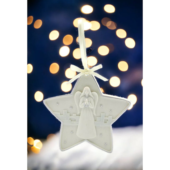 Ceramic North Star Angel Ornament 4.5 inches Religious Image 1