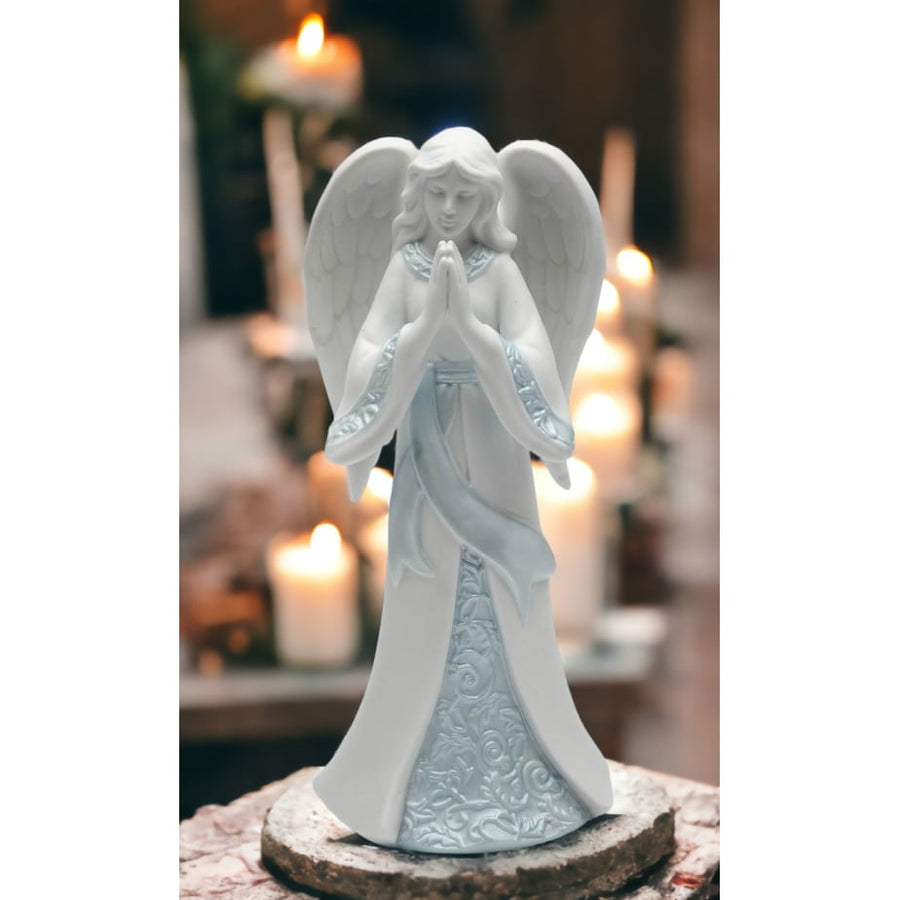 Ceramic Praying Angel Figurine 7.125 Inch Religious Gift Baptism Image 1