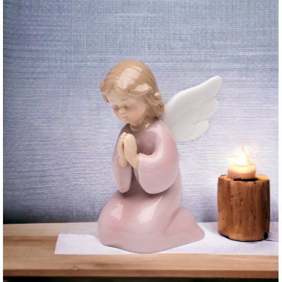 Ceramic Praying Angel Girl Figurine 2x2 Image 1