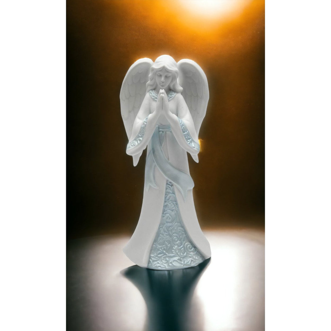 Ceramic Praying Angel Figurine 7.125 Inch Religious Gift Baptism Image 2