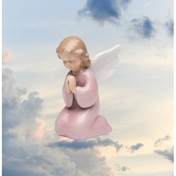 Ceramic Praying Angel Girl Figurine 2x2 Image 2