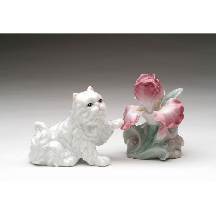 Ceramic Persian Cat Salt and Pepper Set Gift for Cat Lovers 4 Inch Image 3