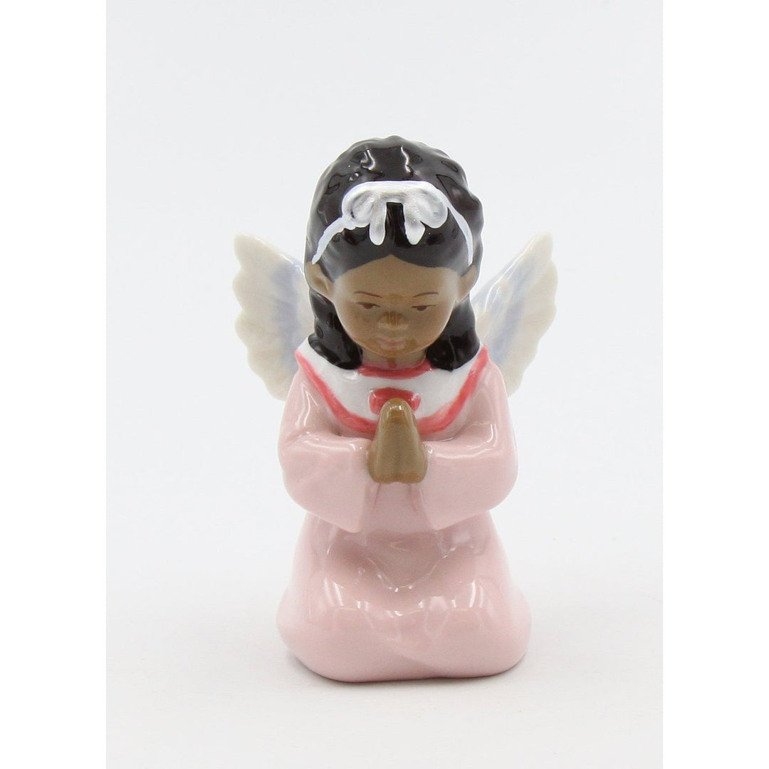 Ceramic African American Guardian Angel Girl Praying Figurine Home D cor Religious D cor Religious Gift Church D cor, Image 3