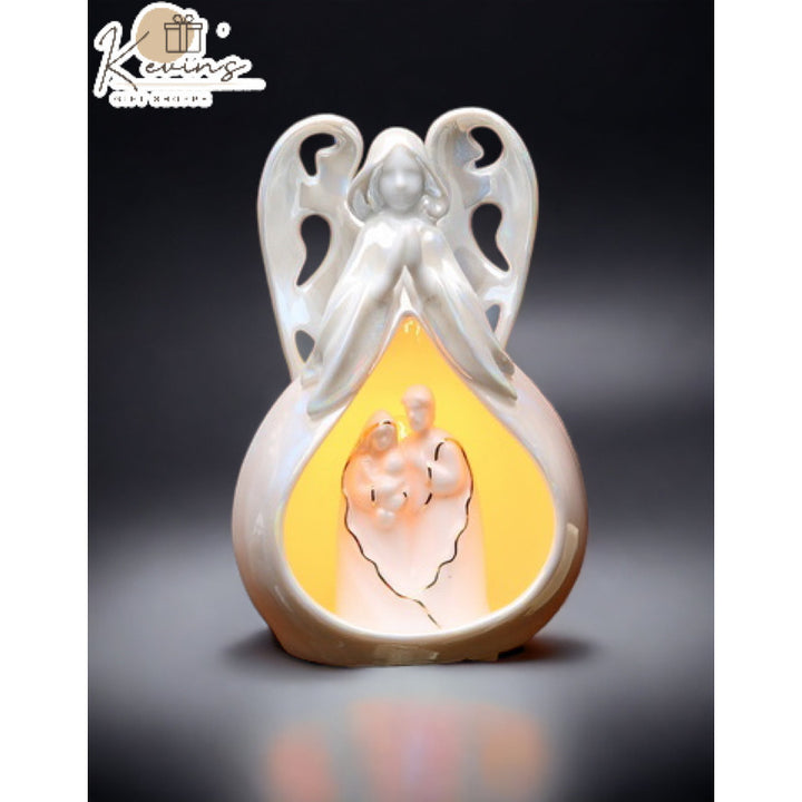 Ceramic Angel Holy Family Night Light 3 1/4" Home Gift Image 2