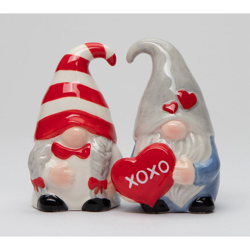 Ceramic Valentine Gnome Salt And Pepper Home D cor  Kitchen D cor Valentine s Day D cor Romantic D cor Image 3