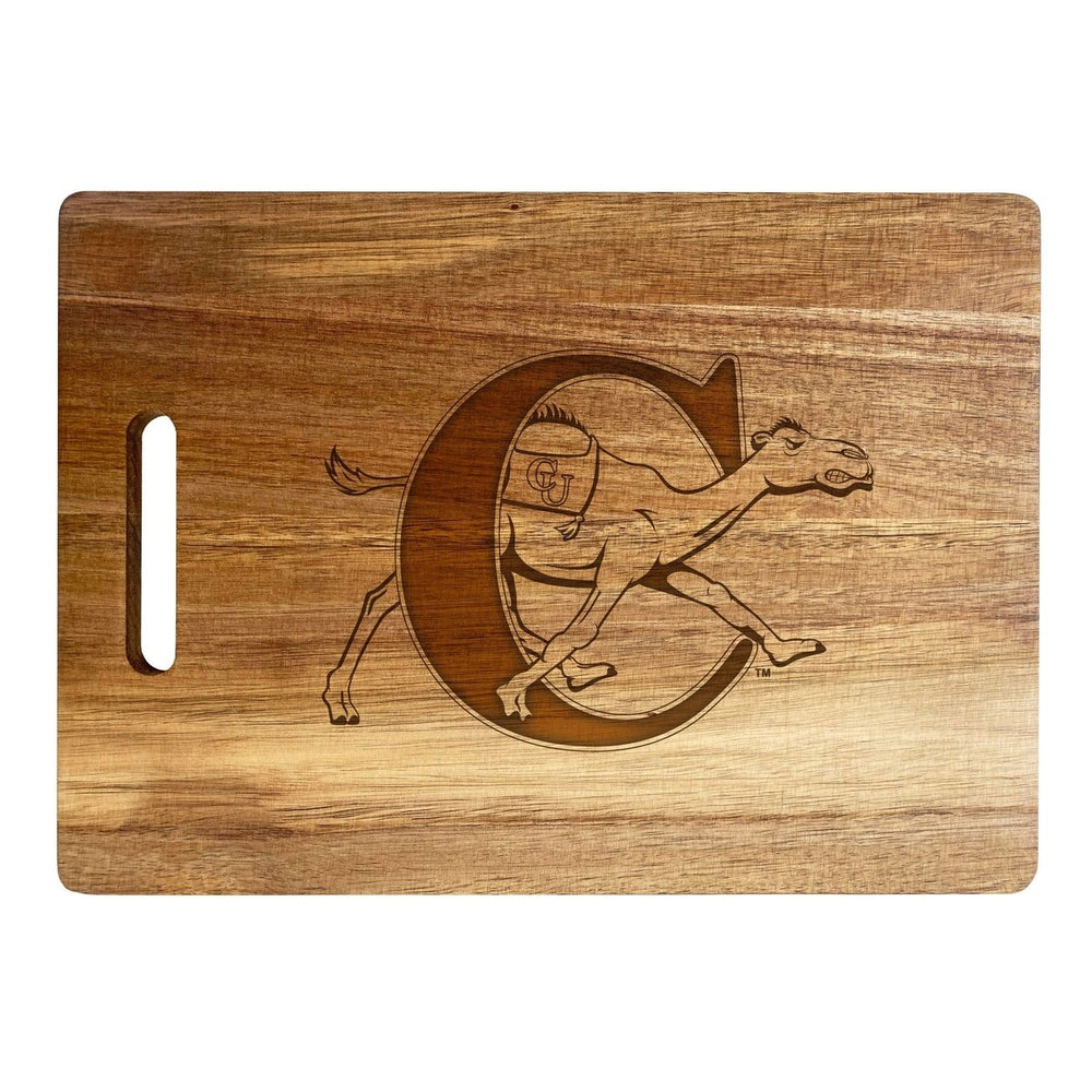 Campbell University Fighting Camels Classic Acacia Wood Cutting Board - Small Corner Logo Image 2