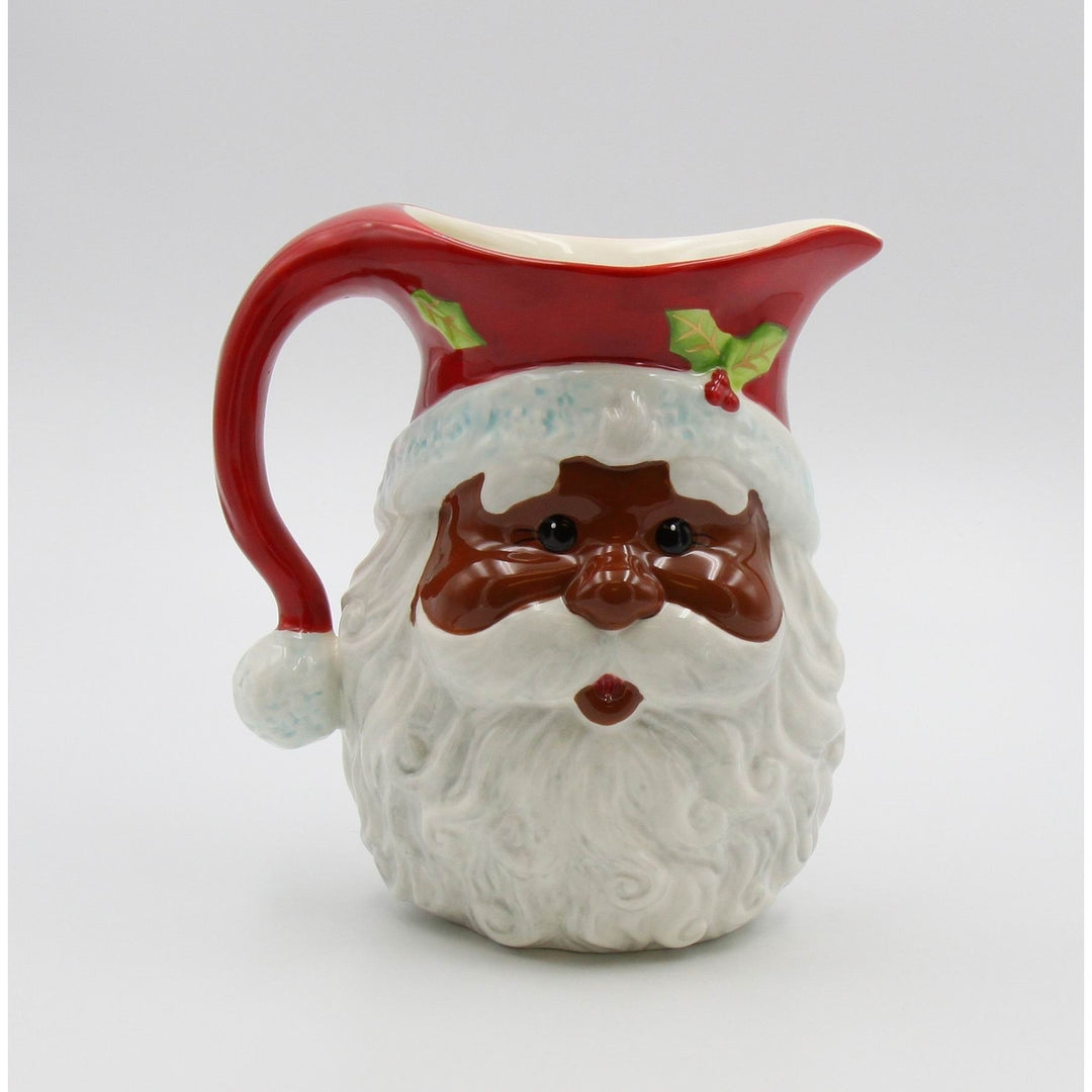 Ceramic African American Christmas Santa Claus Drink Pitcher Home D cor  Kitchen D cor Christmas D cor Image 2