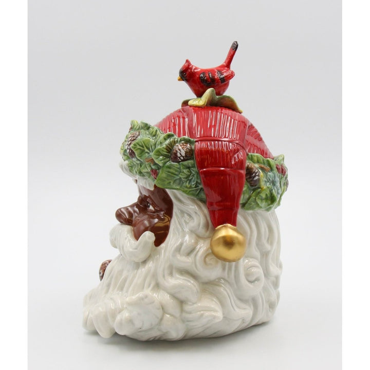 Ceramic African American Santa Cookie Jar 8"x10.75" Kitchen Gift Image 4