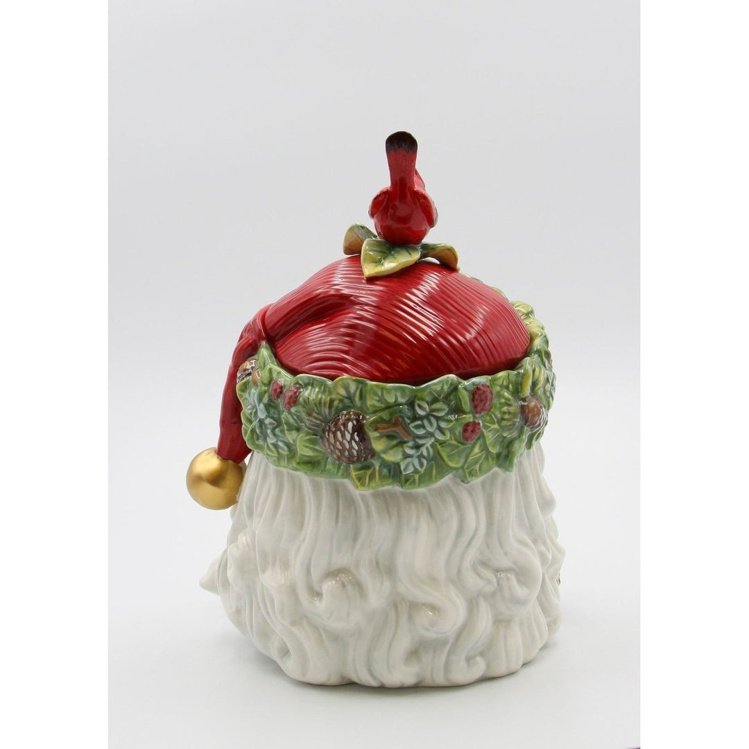 Ceramic African American Santa Cookie Jar 8"x10.75" Kitchen Gift Image 6