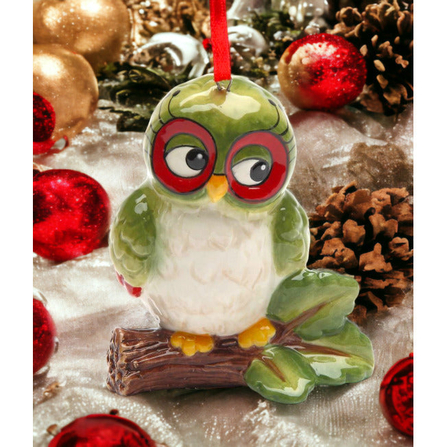 Ceramic Owl Ornament 2.5x2x3 H  Mom Birdwatcher Decor Image 2