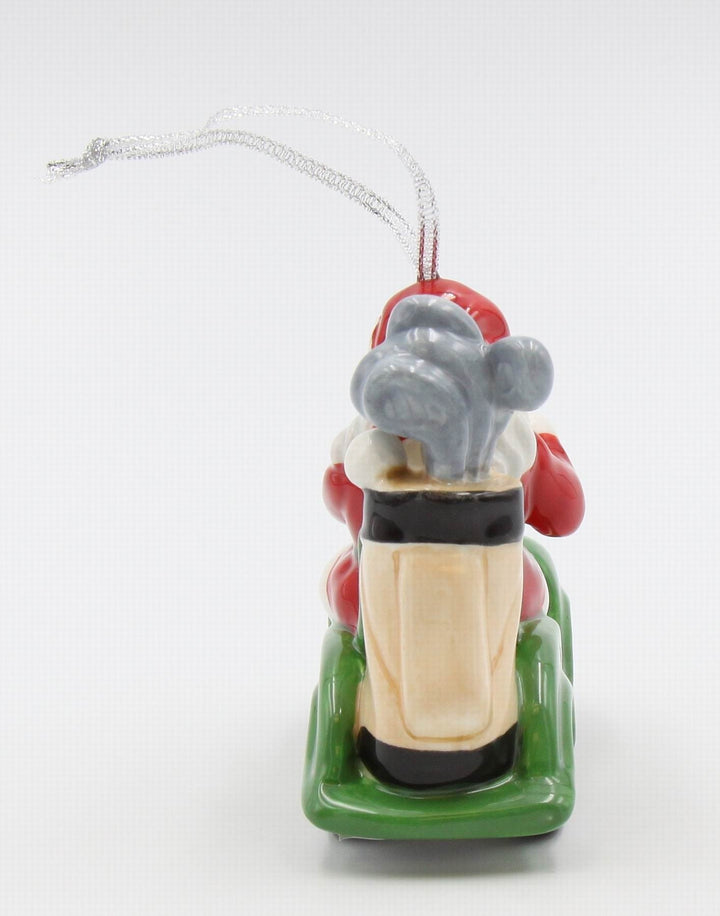 Ceramic African American Santa Golf Kart Ornament 3.75in Holiday Decor Gift Image 4