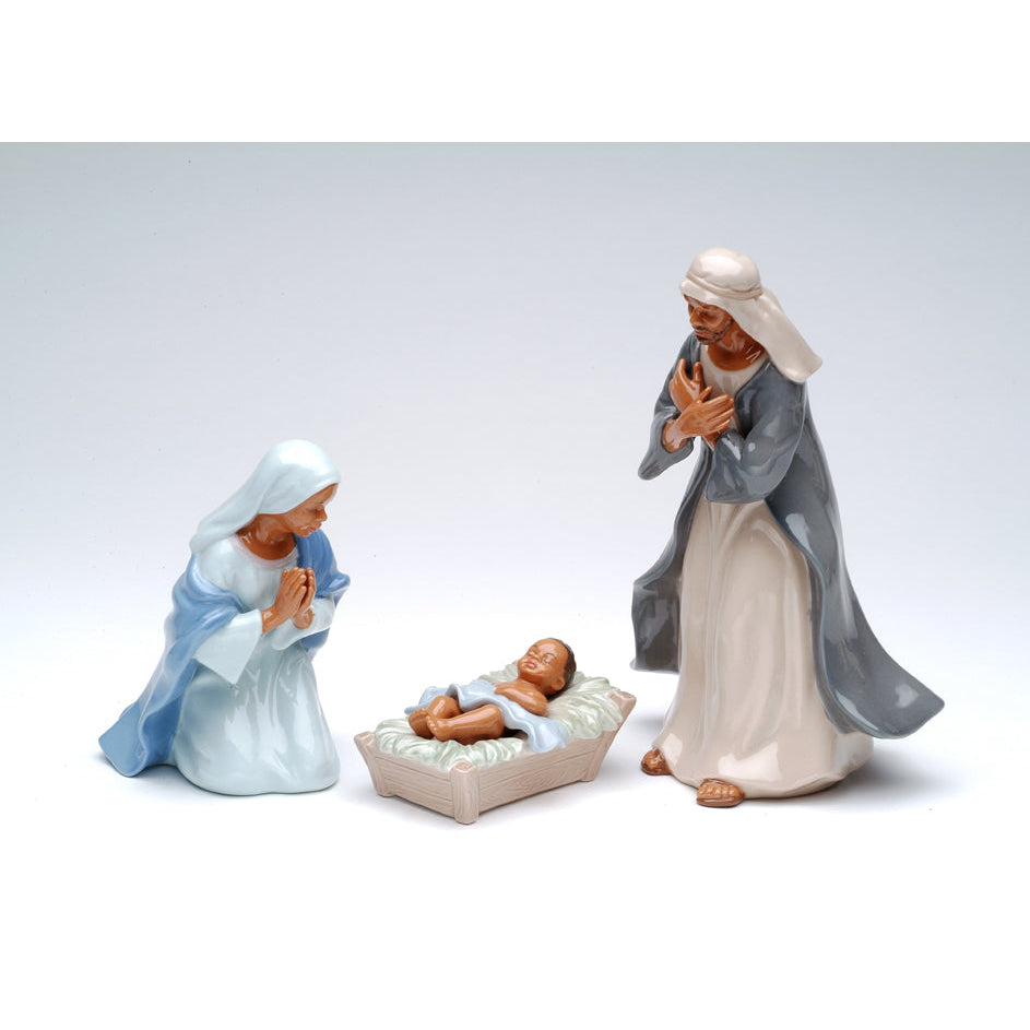 Ceramic African American Holy Family Set of 3 Religious Image 3