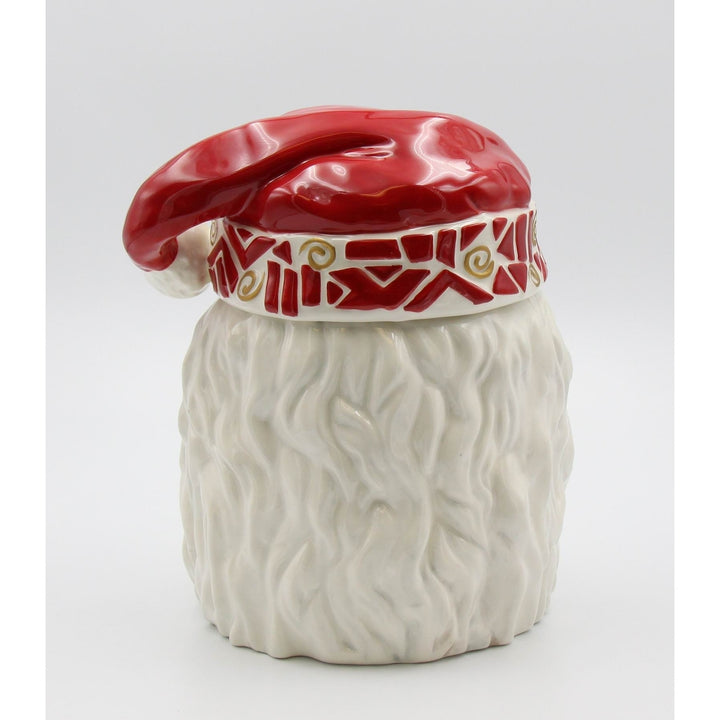 African American Santa Cookie Jar 9x7.75x10.25 Ceramic Holiday Image 4