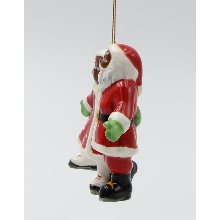 Ceramic Santa Mrs Claus Ice Skating Ornament 3.5" Gift Image 3