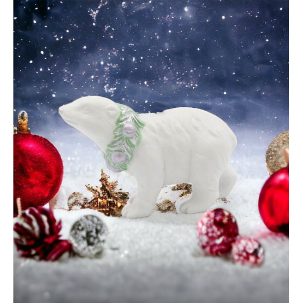 Ceramic Polar Bear Ornament 3.5 Inch Him Dad Image 1