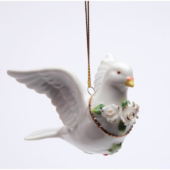 Ceramic Dove Ornament 3.75in  Him Mom Dad Wall Tree Image 3