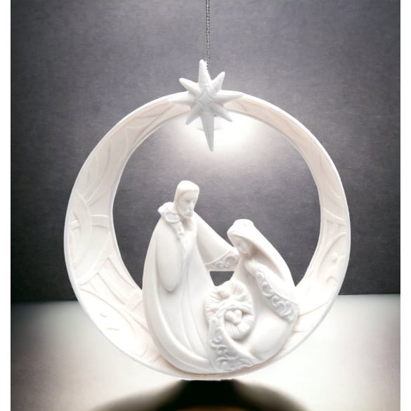 Ceramic Holy Family Ornament 4.25 Inch Religious Gift Christmas Image 2