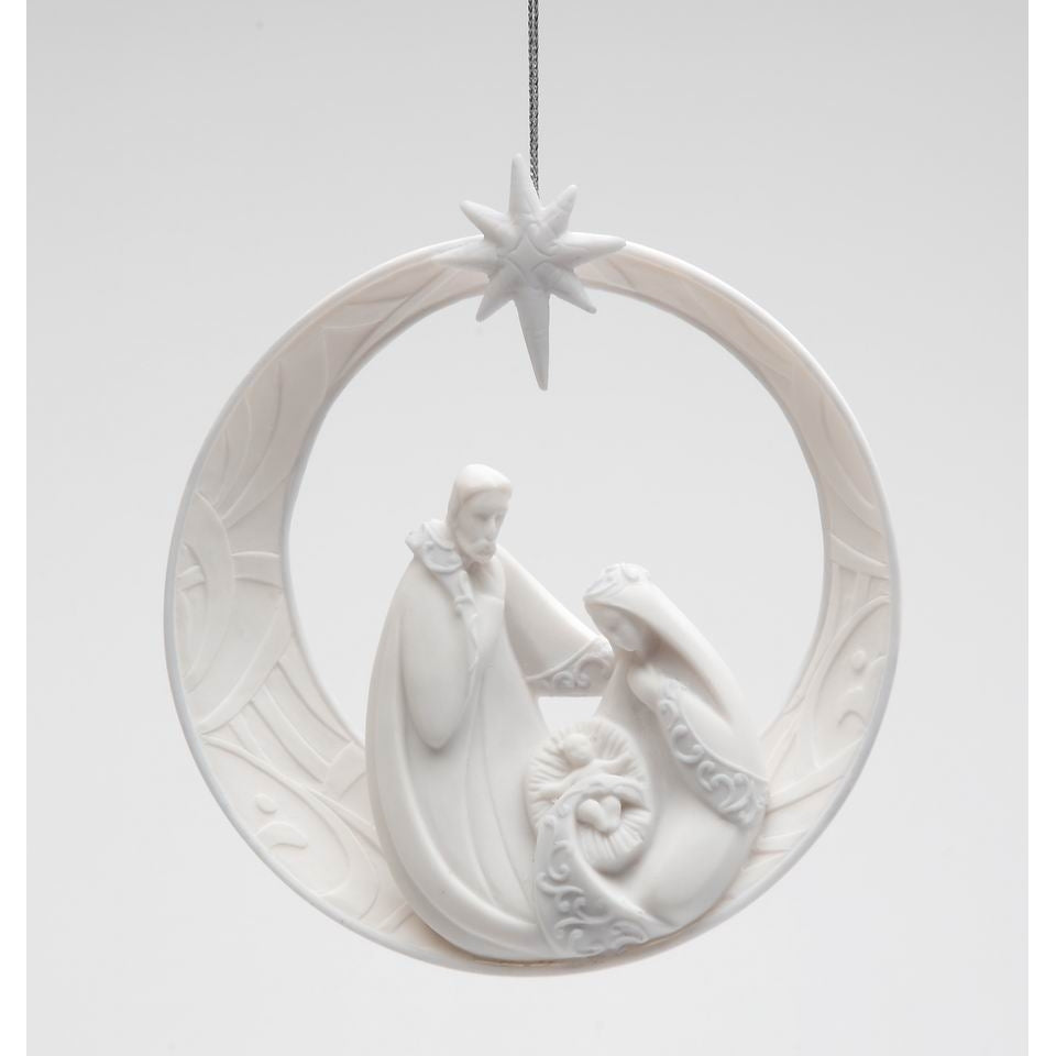 Ceramic Holy Family Ornament 4.25 Inch Religious Gift Christmas Image 3