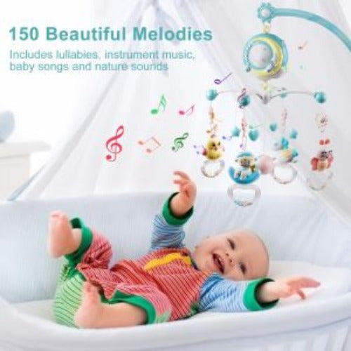 Baby Musical Crib Bed Bell Rotating Mobile Star Projection Nursery Light Baby Rattle Toy Image 3