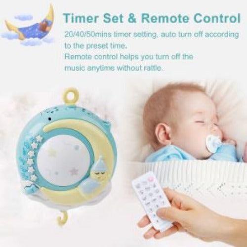 Baby Musical Crib Bed Bell Rotating Mobile Star Projection Nursery Light Baby Rattle Toy Image 4