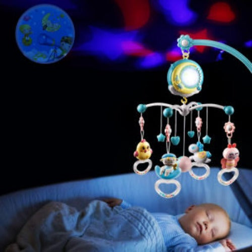 Baby Musical Crib Bed Bell Rotating Mobile Star Projection Nursery Light Baby Rattle Toy Image 11