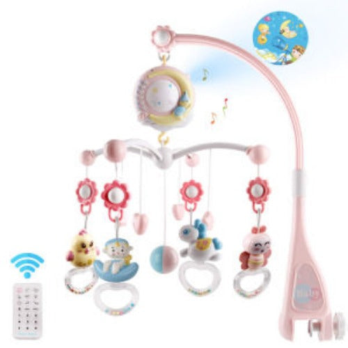 Baby Musical Crib Bed Bell Rotating Mobile Star Projection Nursery Light Baby Rattle Toy Image 1