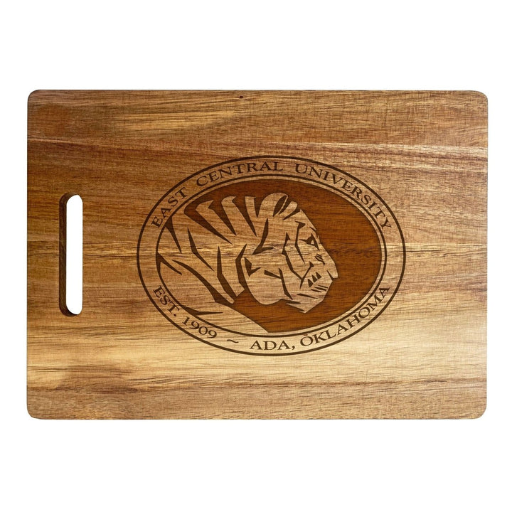East Central University Tigers Engraved Wooden Cutting Board 10" x 14" Acacia Wood Image 1