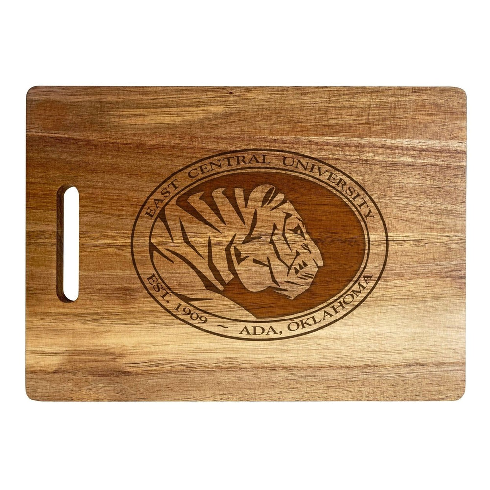 East Central University Tigers Classic Acacia Wood Cutting Board - Small Corner Logo Image 2