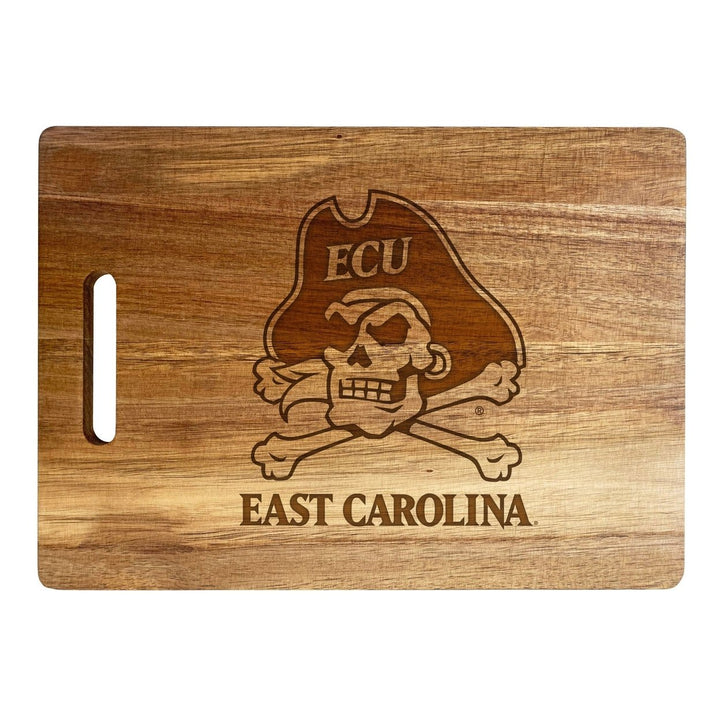 East Carolina Pirates Classic Acacia Wood Cutting Board - Small Corner Logo Image 1