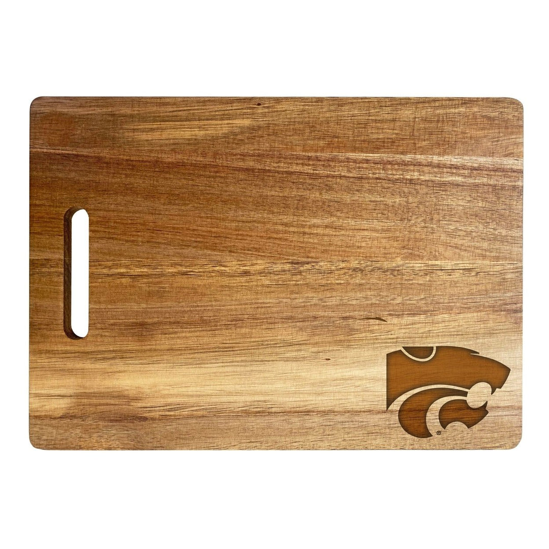 Kansas State Wildcats Classic Acacia Wood Cutting Board - Small Corner Logo Image 1