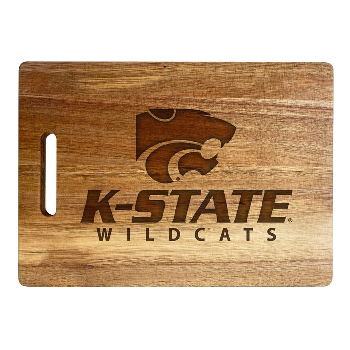 Kansas State Wildcats Classic Acacia Wood Cutting Board - Small Corner Logo Image 2