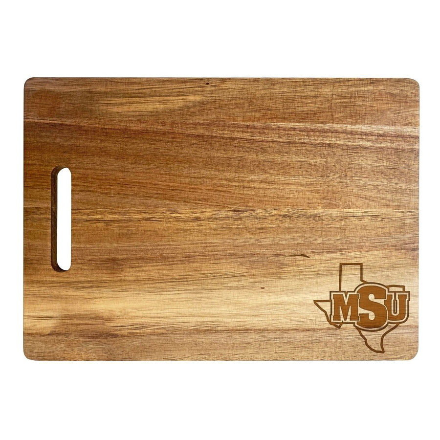 Midwestern State University Mustangs Classic Acacia Wood Cutting Board - Small Corner Logo Image 1