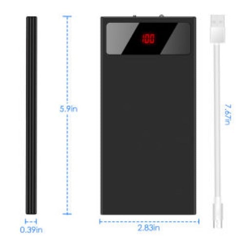 20000mAh Power Bank Ultra Thin External Battery Pack Phone Charger Dual USB Ports Flashlight Battery Remain Display Image 10