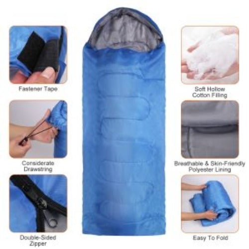 Camping Sleeping Bags for Adults Teens Moisture-Proof Hiking Sleep Bag with Carry Bag for Spring Autumn Winter Seasons Image 11