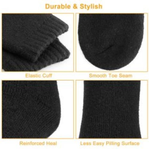 3 Pairs Men Warm Wool Socks Soft Cozy Winter Thermal Socks For Men Thick Heat-Trapping Moisture Wicking Socks Image 4