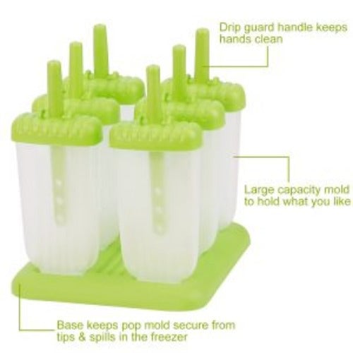 6Pcs Popsicle Molds Reusable Ice Cream DIY Ice Pop Maker Ice Bar Maker Plastic Popsicle Mold For Homemade Iced Snacks Image 7