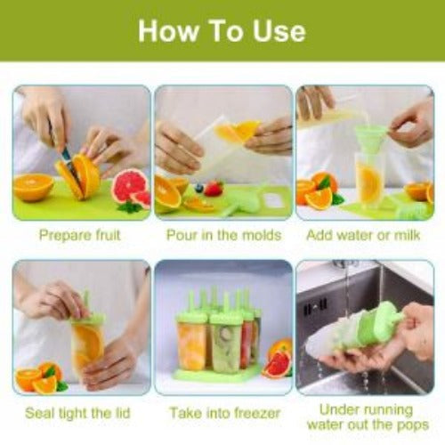 6Pcs Popsicle Molds Reusable Ice Cream DIY Ice Pop Maker Ice Bar Maker Plastic Popsicle Mold For Homemade Iced Snacks Image 8