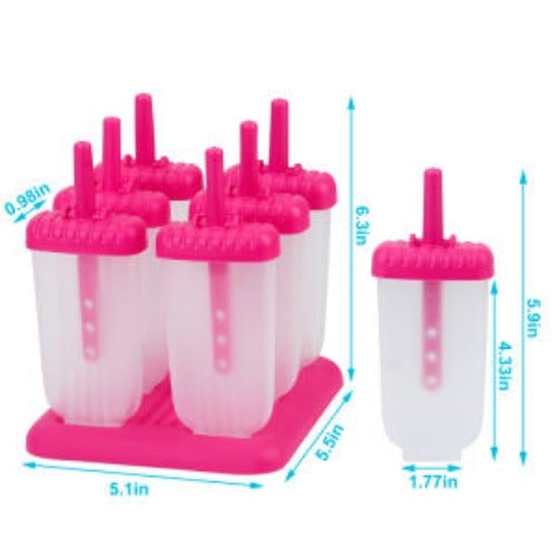 6Pcs Popsicle Molds Reusable Ice Cream DIY Ice Pop Maker Ice Bar Maker Plastic Popsicle Mold For Homemade Iced Snacks Image 11