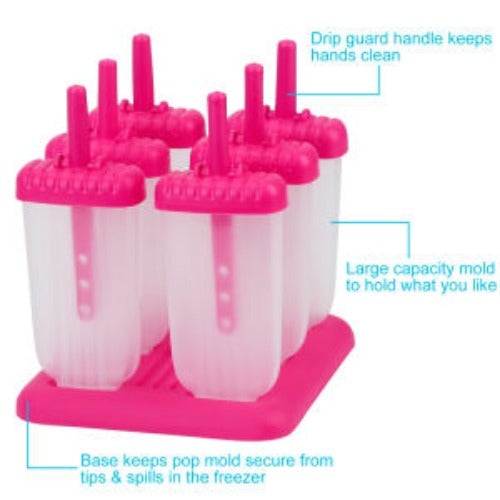 6Pcs Popsicle Molds Reusable Ice Cream DIY Ice Pop Maker Ice Bar Maker Plastic Popsicle Mold For Homemade Iced Snacks Image 12