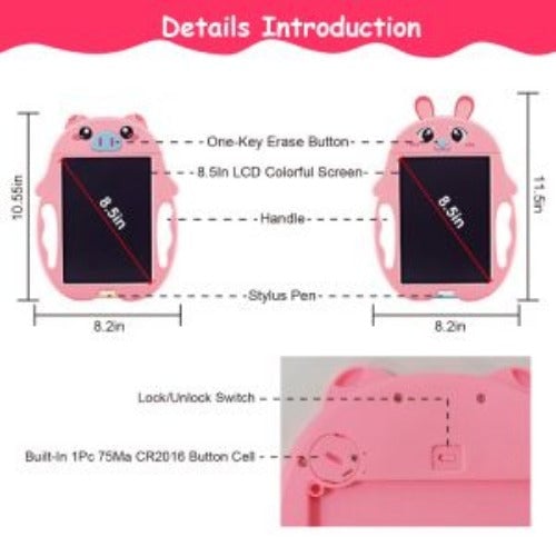 8.5in LCD Writing Tablet Electronic Colorful Graphic Doodle Board Kid Educational Learning Mini Drawing Pad with Lock Image 12