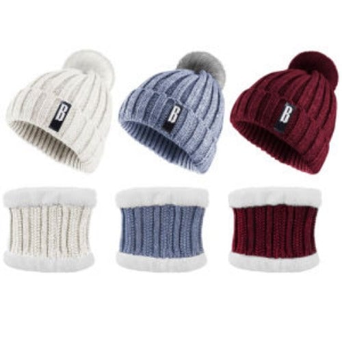 Winter Beanie Hat Scarf Set Women Warm Knitting Skull Cap Image 10