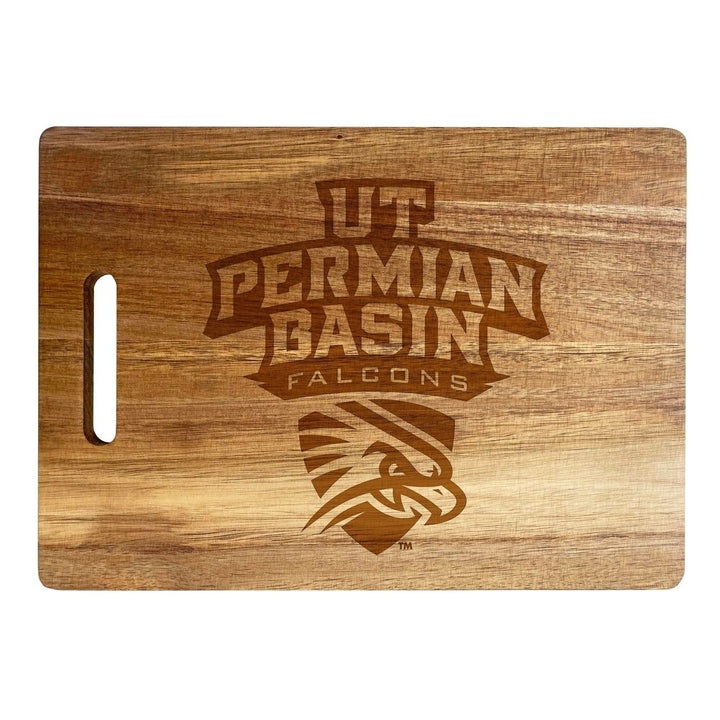 University of Texas of the Permian Basin Classic Acacia Wood Cutting Board - Small Corner Logo Image 1