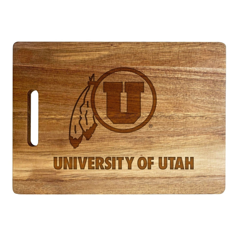 Utah Utes Classic Acacia Wood Cutting Board - Small Corner Logo Image 1