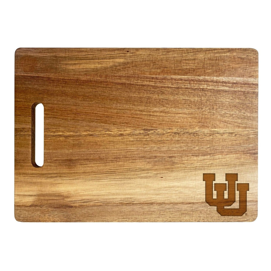 Utah Utes Engraved Wooden Cutting Board 10" x 14" Acacia Wood Image 1
