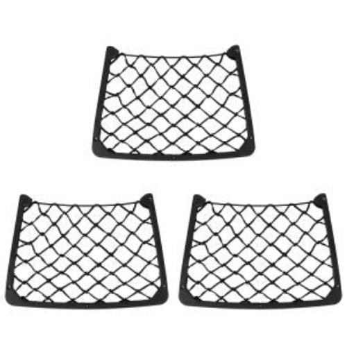 3Pcs Mesh Pockets Seat Side Back Wallet Phone Storage Net Bag Framed Stretch Car Bus Organizer Holder For Auto RV SUV Image 1