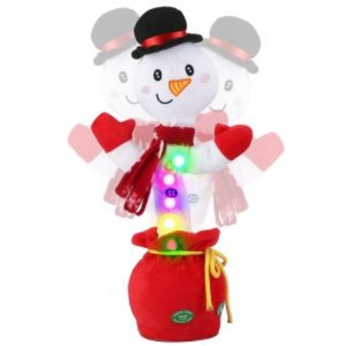 Kid Electric Dance Toy Christmas Elk Snowman Senior Penguin Plush Toy Interactive Sing Song Whirling Mimicking Recording Image 1