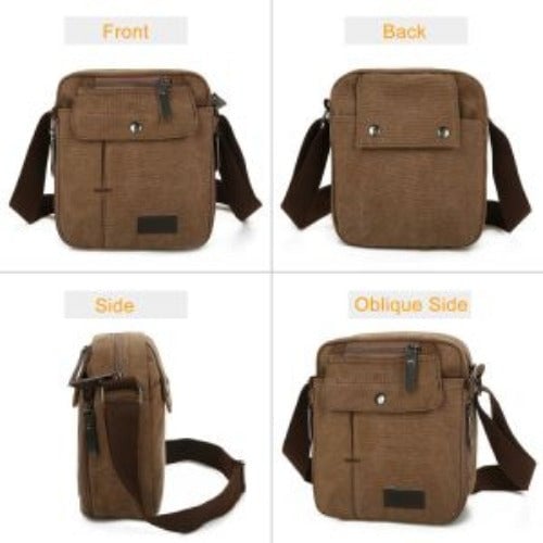 Unisex Crossbody Bags Canvas Phone Tablet PC Shoulder Bag Credit Card Key Messenger Purse Image 12