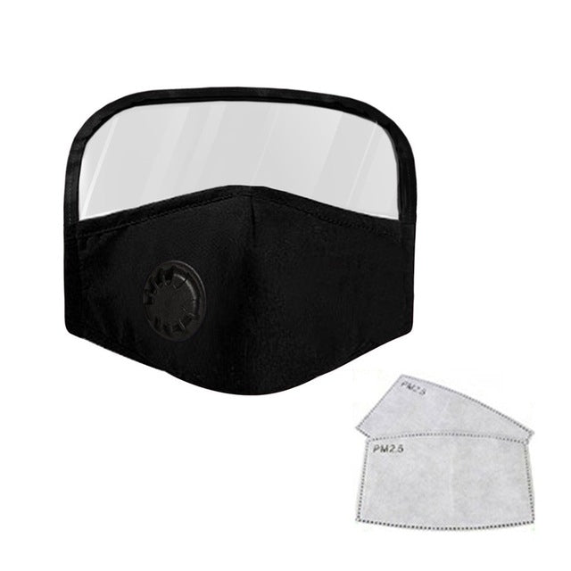 6-Pack Cotton Face Mask with Eye Shield and Carbon Filters Image 2