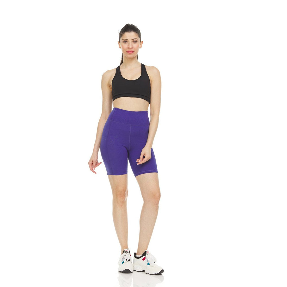 Womens High Waist Tummy Control Yoga Bike Shorts Image 2
